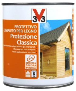 PROTETTIVO COMPLETO PER LEGNO PROTEZIONE CLASSICA, COLORE NOCE CHIARO - 0,75 LITRI